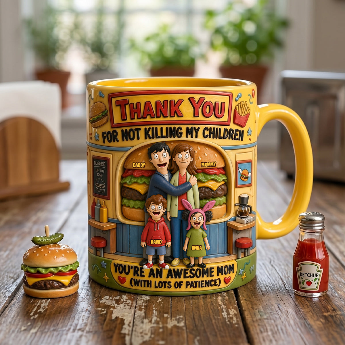Fun Mom With Most Patience Yellow Accent Mug - Personalized Mother's Day Gifts For Wife 05QHTN240426HG