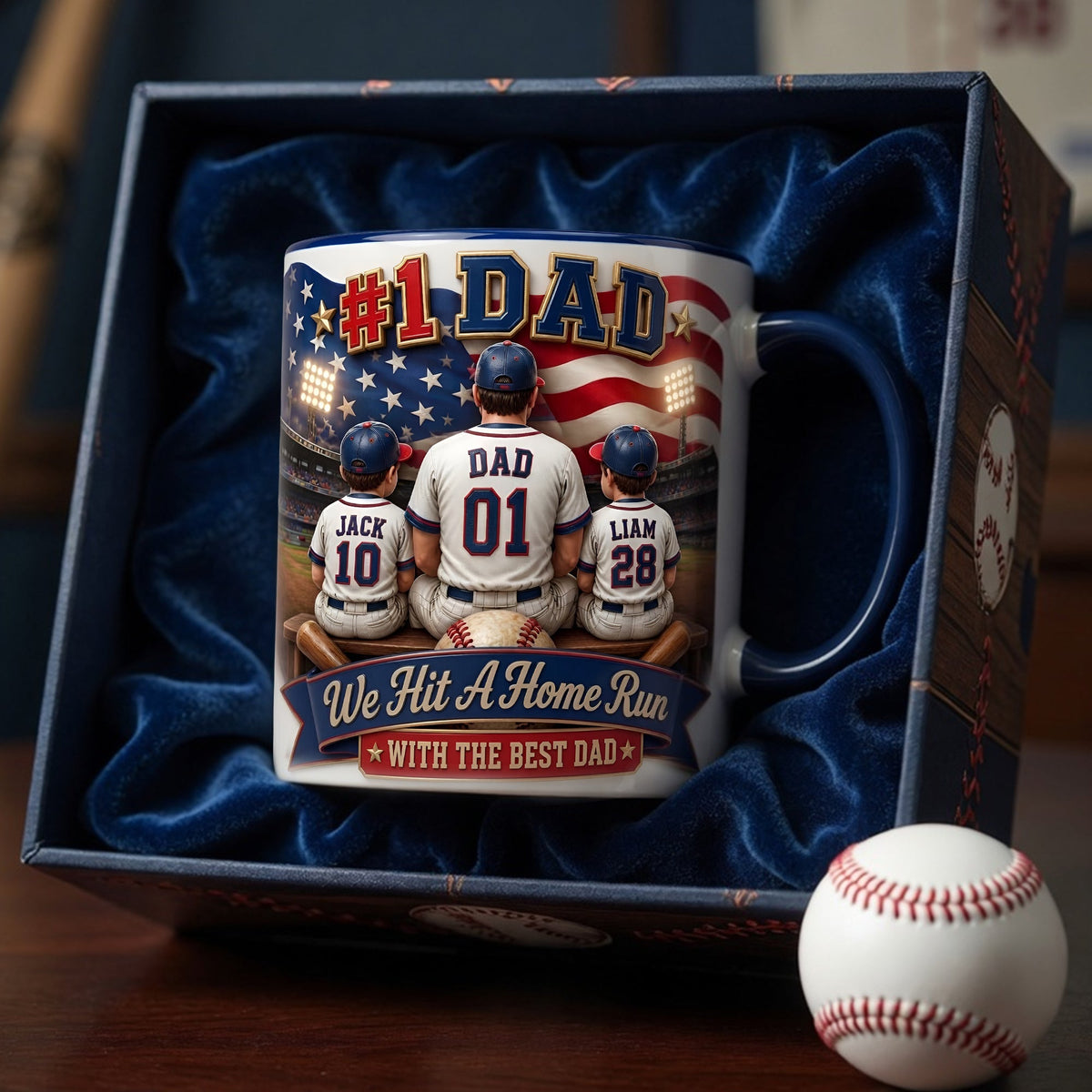 Baseball #1 Dad Coffee Accent Mug - Personalized Gifts For Dad 05tylu250426