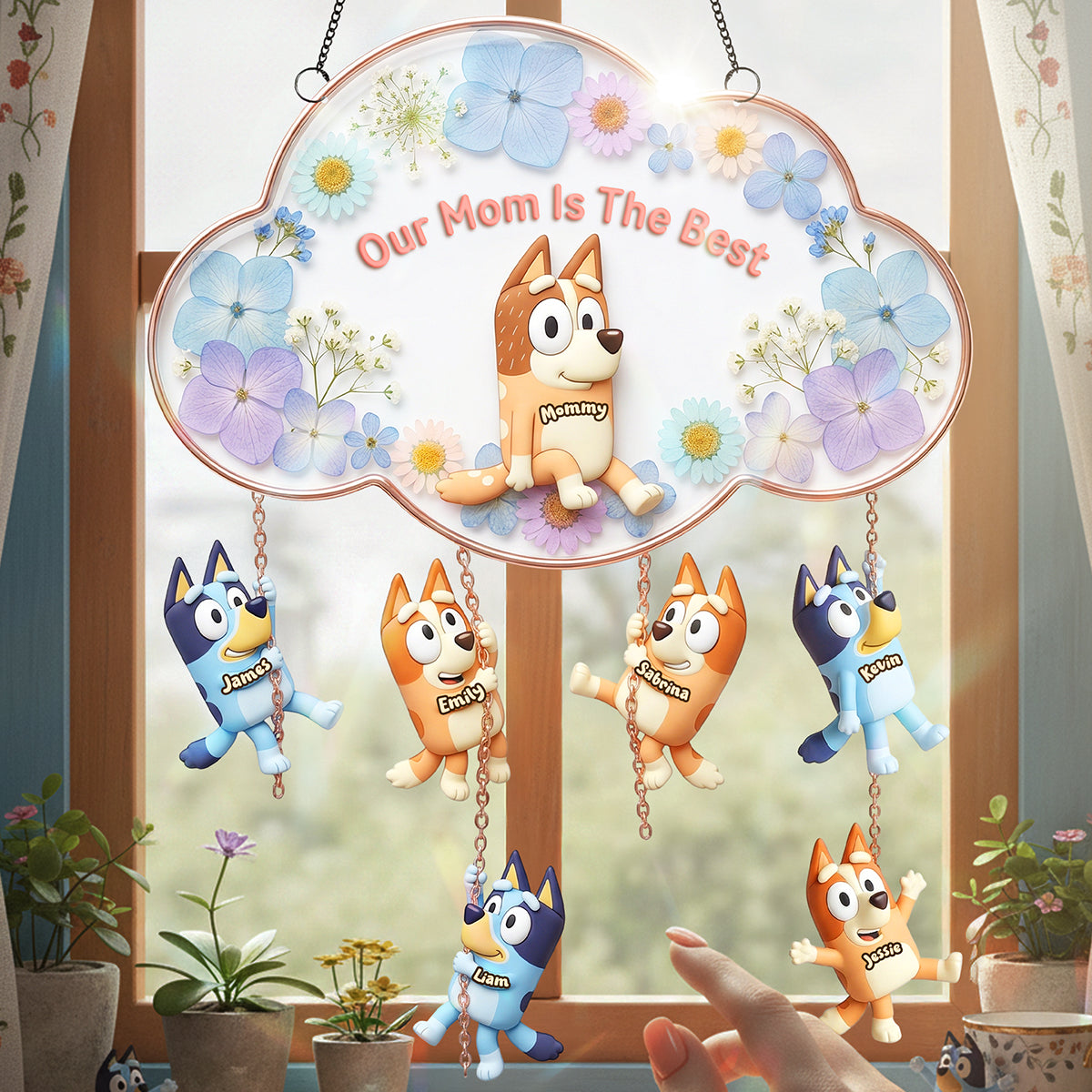 Our Mom Is The Best Suncatcher Ornament - Personalized Gifts For Mother's Day 01NATA300326