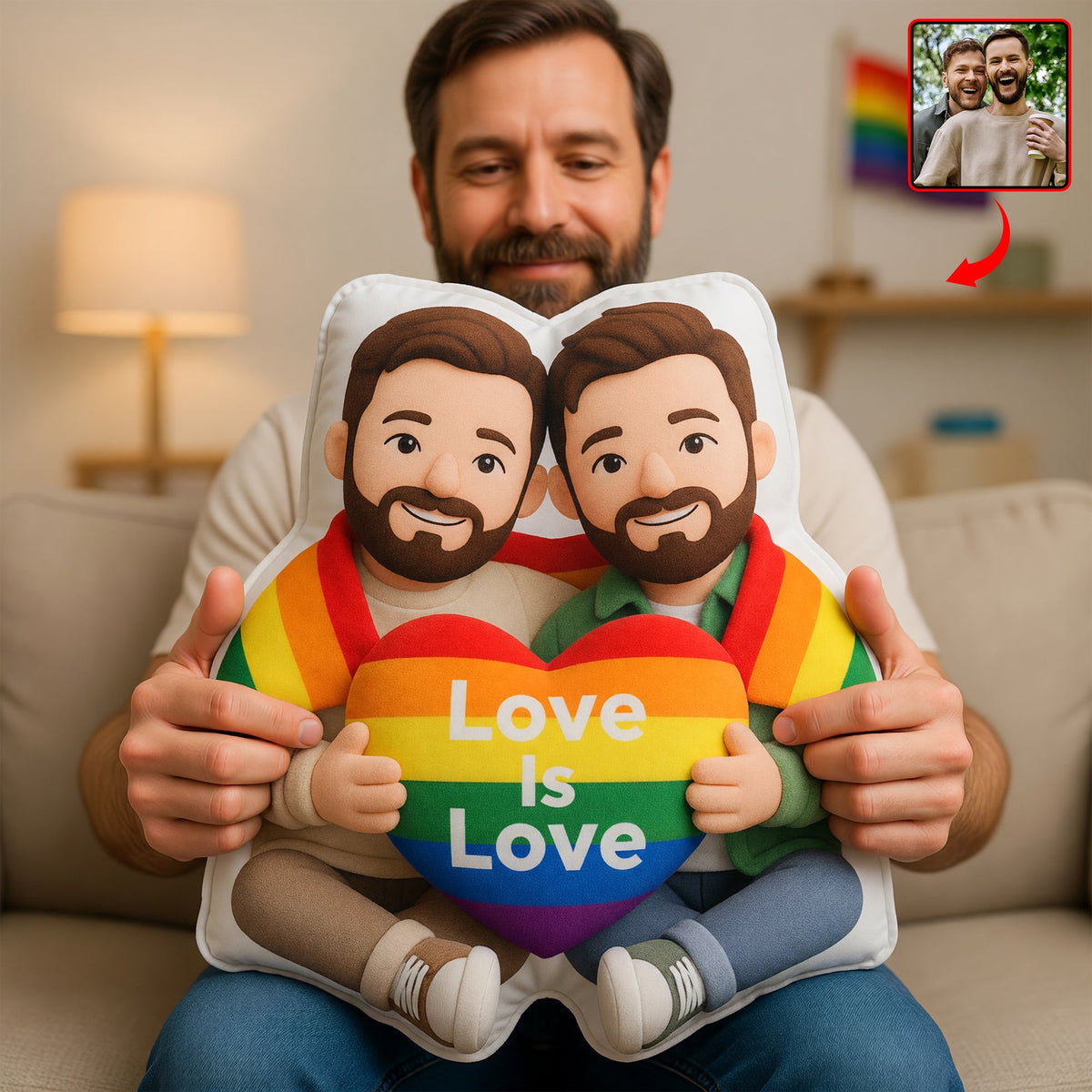 Pride Month LGBT Couple Pillow  - Custom Photo Gifts For Couple Pillow 07NAQN200526