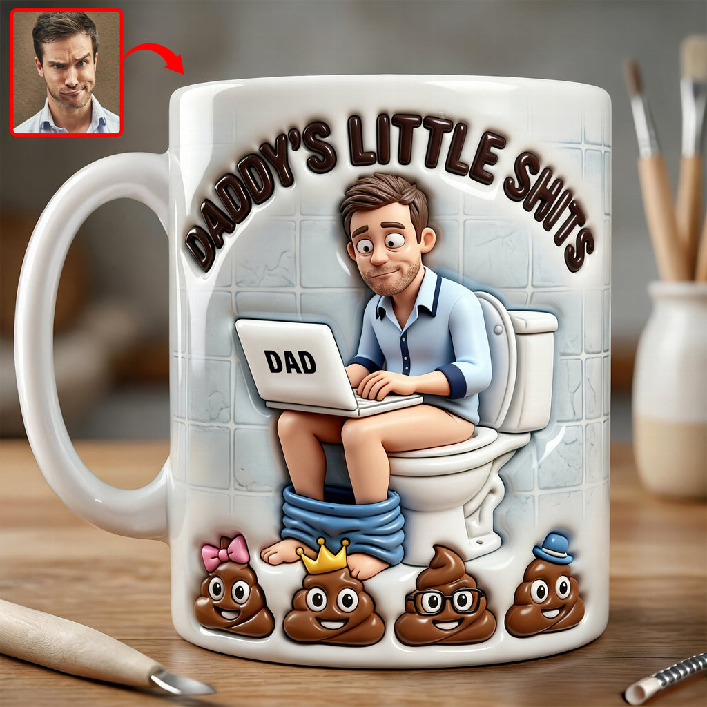Funny Poop Dad Coffee Mug - Custom Photo Gifts For Father's Day Coffee Mug 04NAQN040326