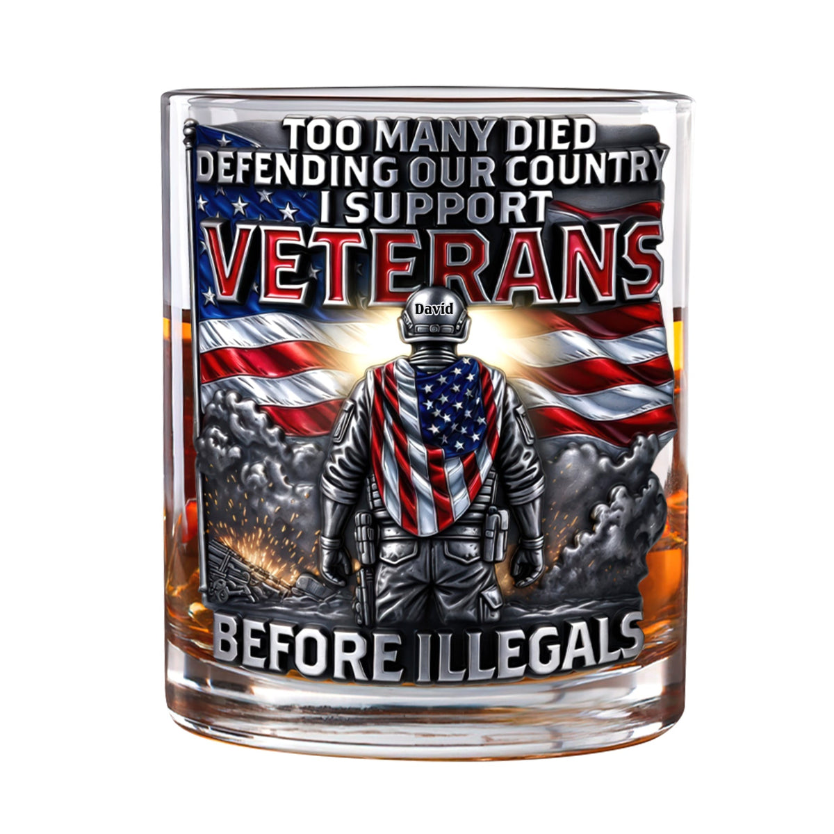 Veteran Pride Round Glass - Personalized Gifts For Veterans 03OHQN050326