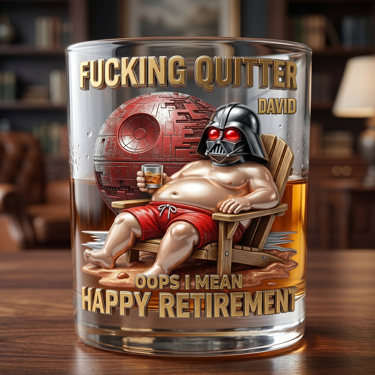 Retirement Mode Activated Round Glass - Gift for Retirees 011hutn080626