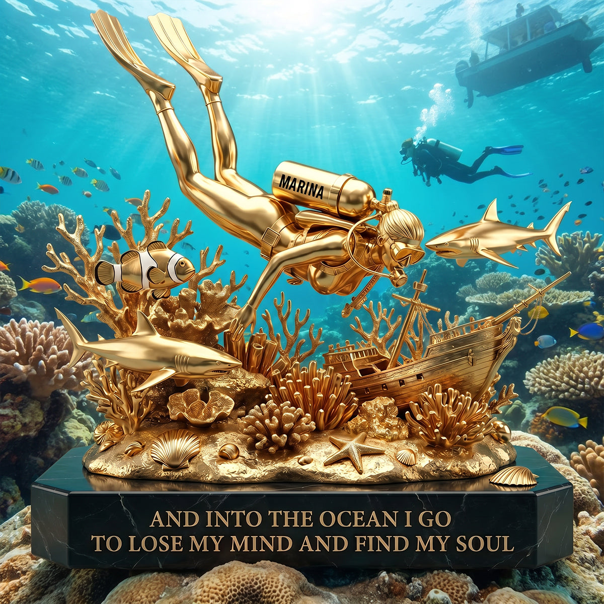 Scuba Diving Acrylic Plaque - Personalized Gifts For For Ocean Lovers 04DTDT260626