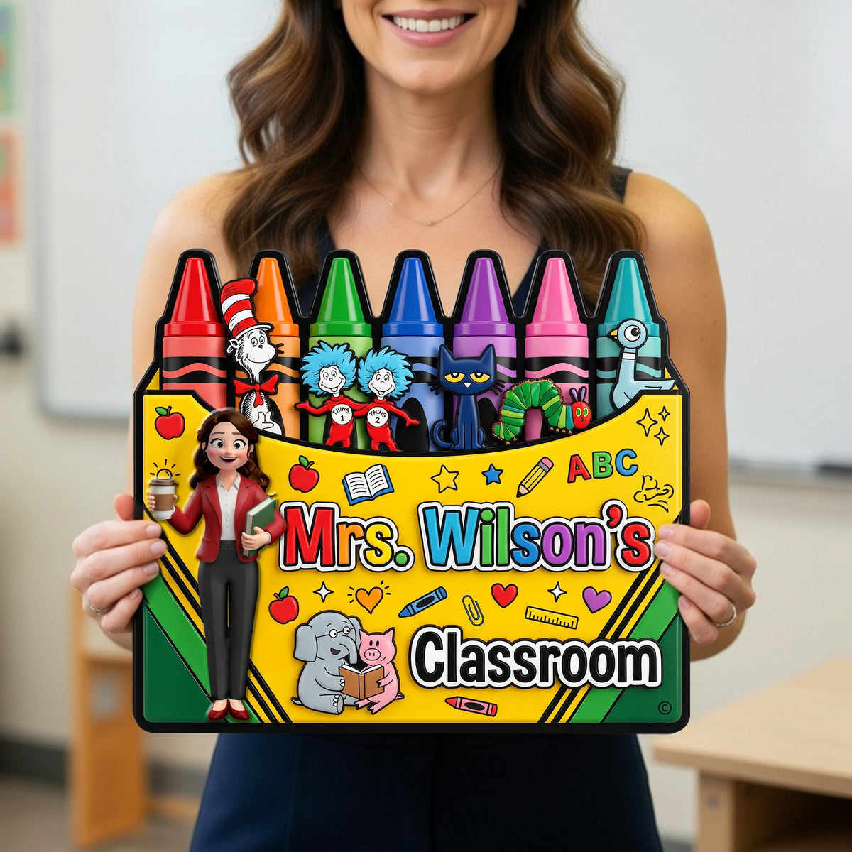 Teacher's Crayon Classroom Acrylic Plaque - Personalized Gifts For Teachers 02naqn060726