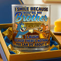 Funny Sibling Round Glass - Personalized Gifts For Brothers 03NADT100626