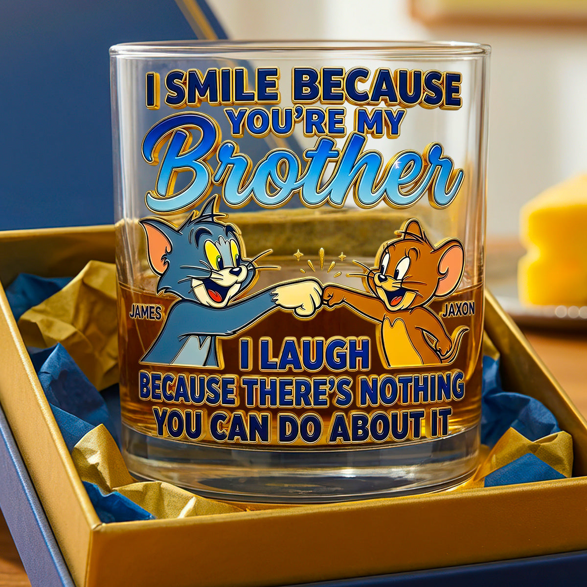 Funny Sibling Round Glass - Personalized Gifts For Brothers 03NADT100626