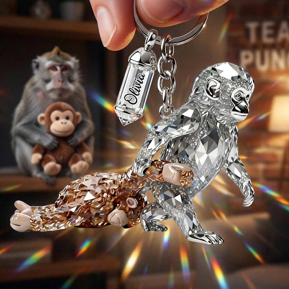 Monkey Punch Viral Acrylic Tag Keychain - Personalized Gifts For Monkey Lovers 04tgdt060326