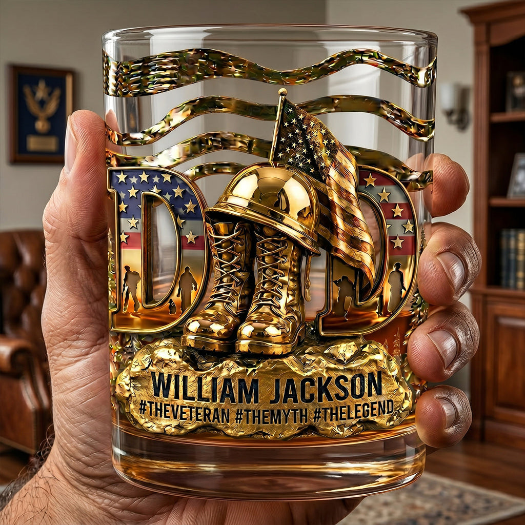 Proud Veteran Dad Drinking Glass - Personalized Gifts For Dads 03tgtn070526
