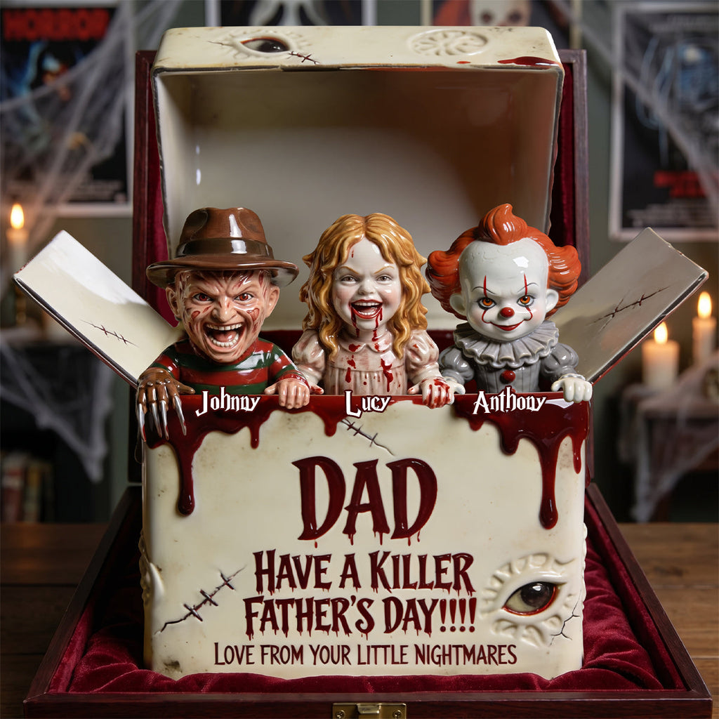 Horror Dad and Kids Acrylic Plaque - Personalized Gifts For Dad 01tgdh210526