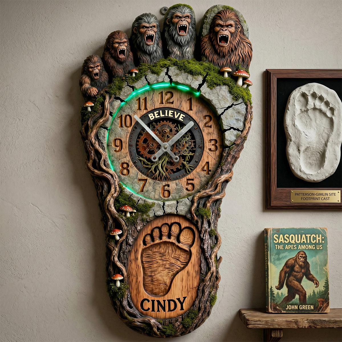 Bigfoot Hanging Wall Clock - Personalized Gifts 01hutn240326