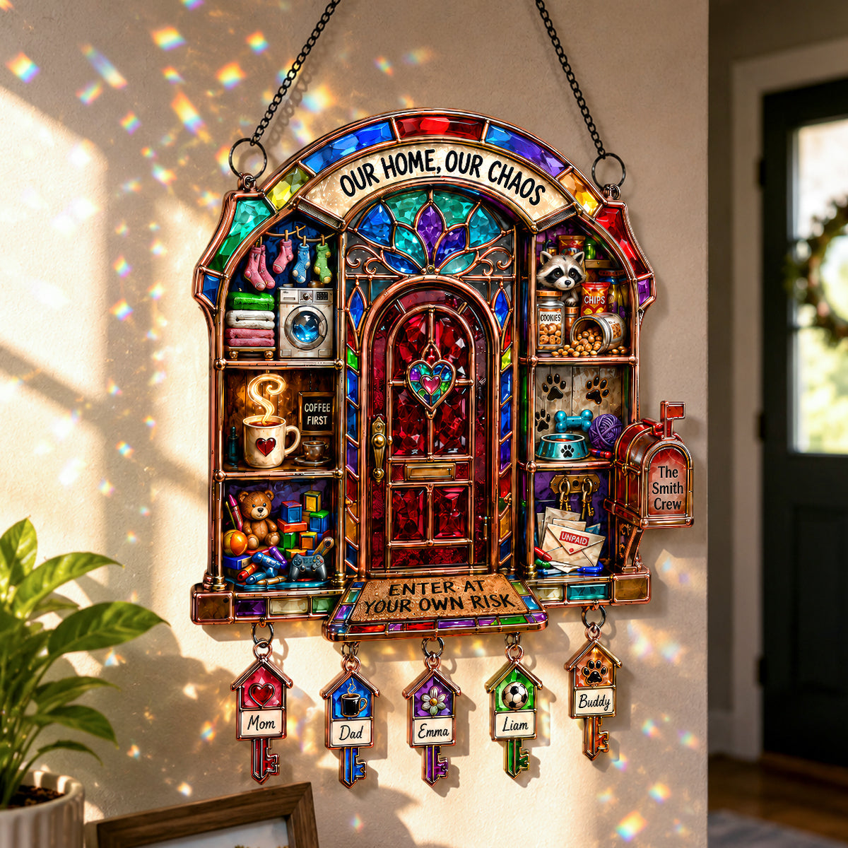 Door Light Suncatcher Ornament - Personalized Gifts For Family 05hadh260626