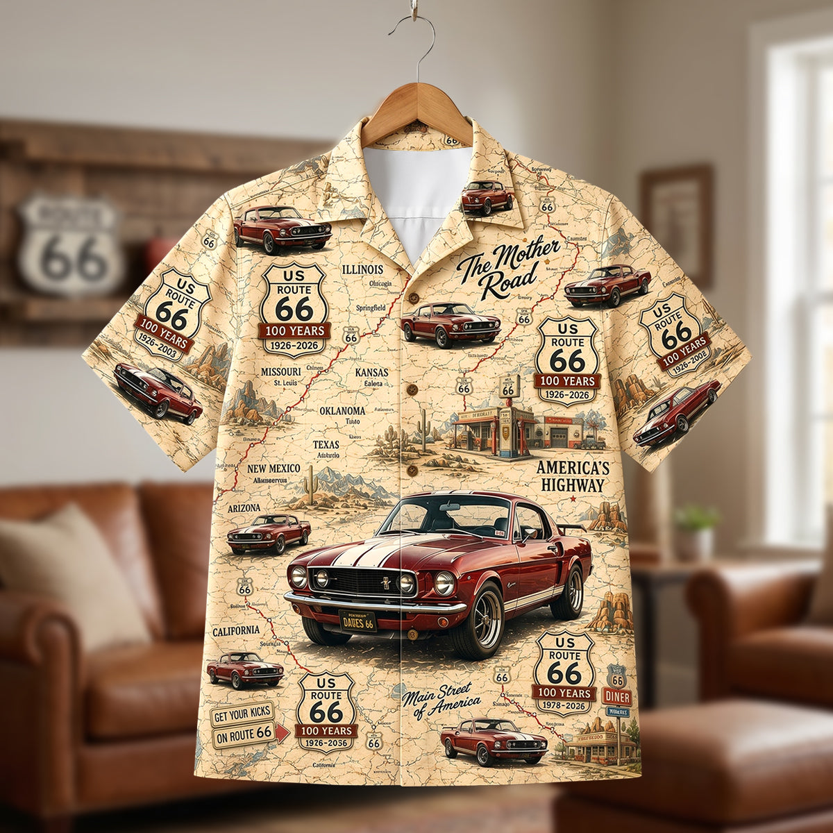 Vintage Highway Hawaiian Shirt Custom Photo Aniversary Gifts 02NADH010626