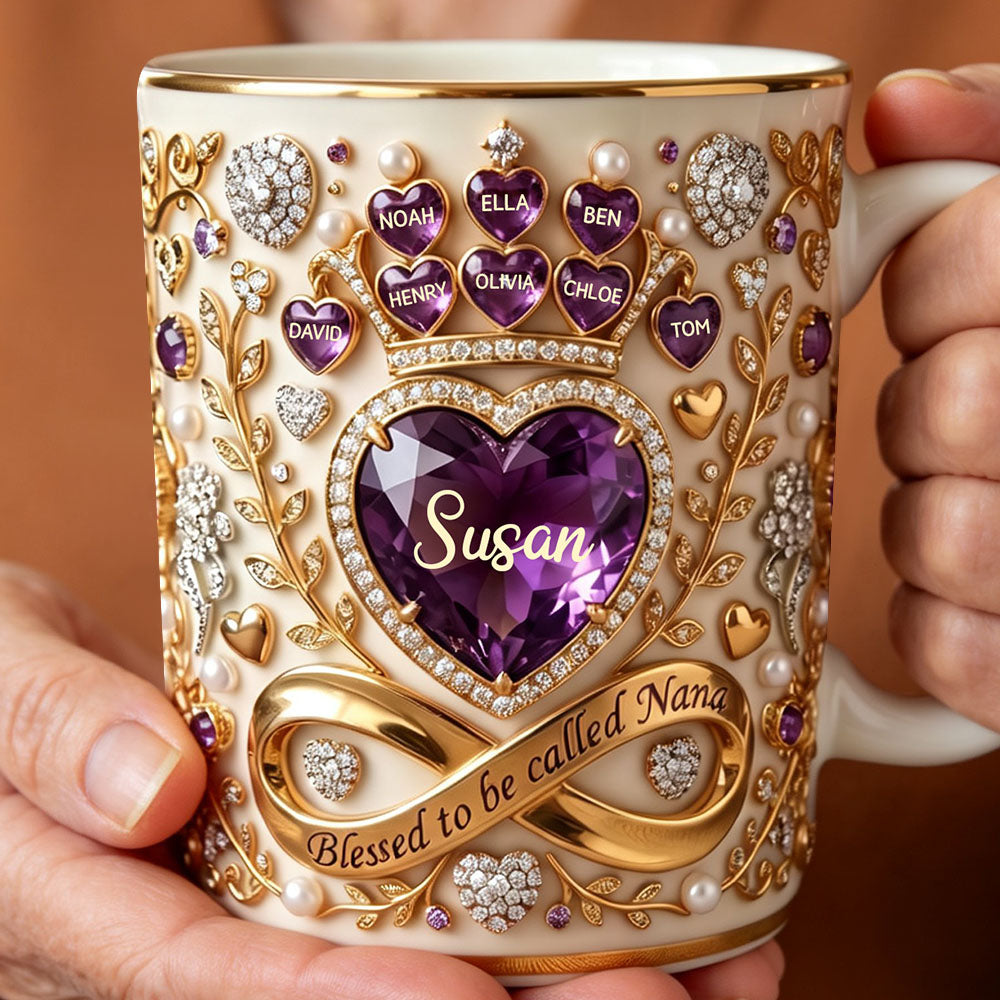 Crystal Heart Coffee Mug - Personalized Gifts For Moms And Grandmas 02padt100326
