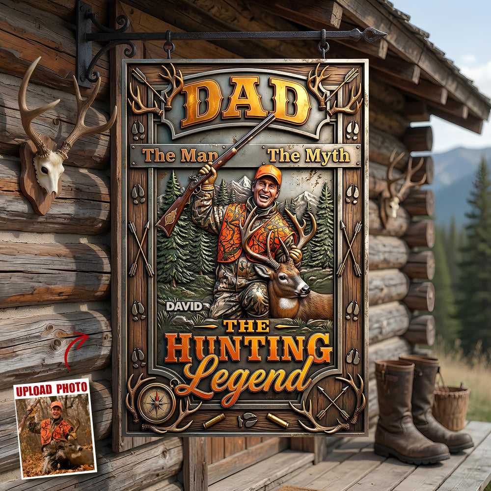 The Hunting Legend Metal Sign - Custom Photo Gifts For Hunting Dads 04hudt040526