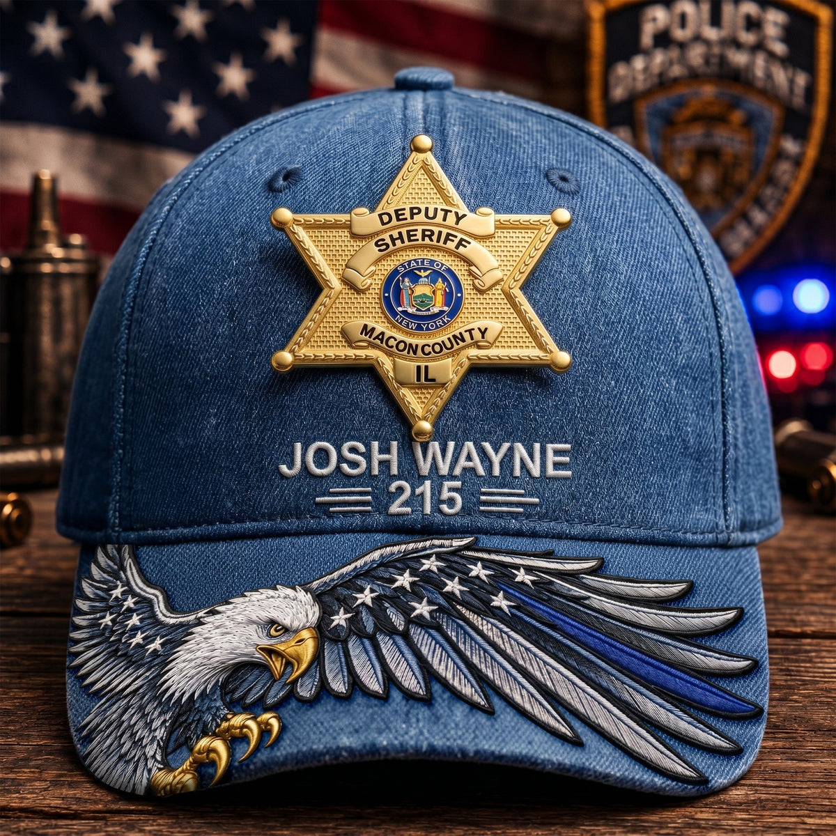 Custom Badge Police Classic Cap, Personalized Gifts For Police Officer 02qhqn270526