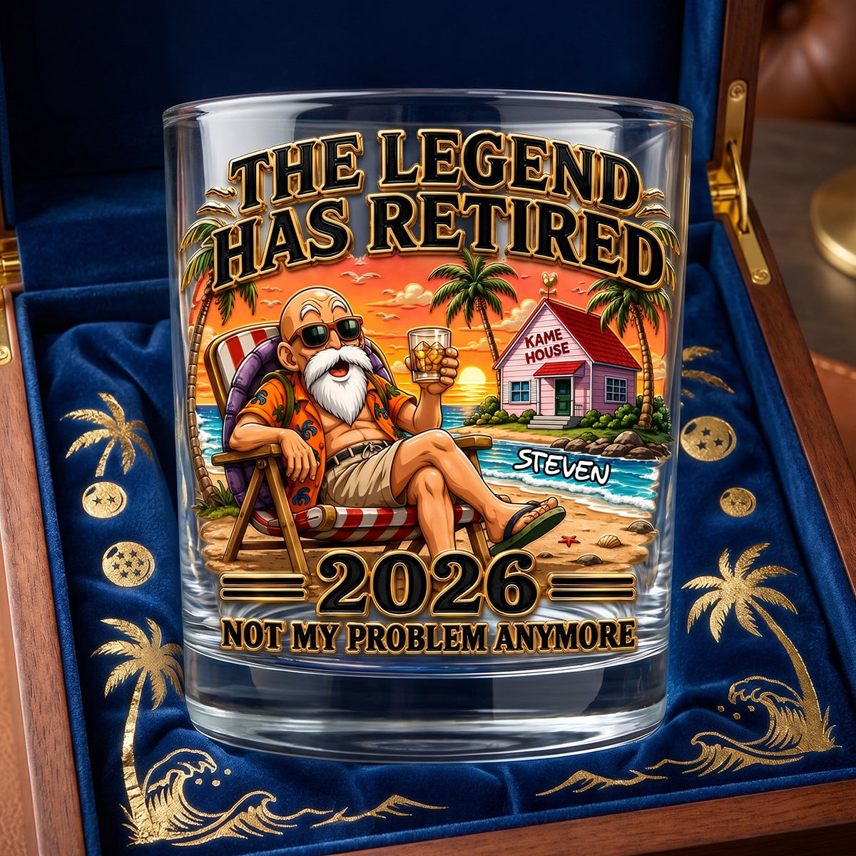 The Legend Has Retired Round Glass - Personalized Gifts 02todh050626
