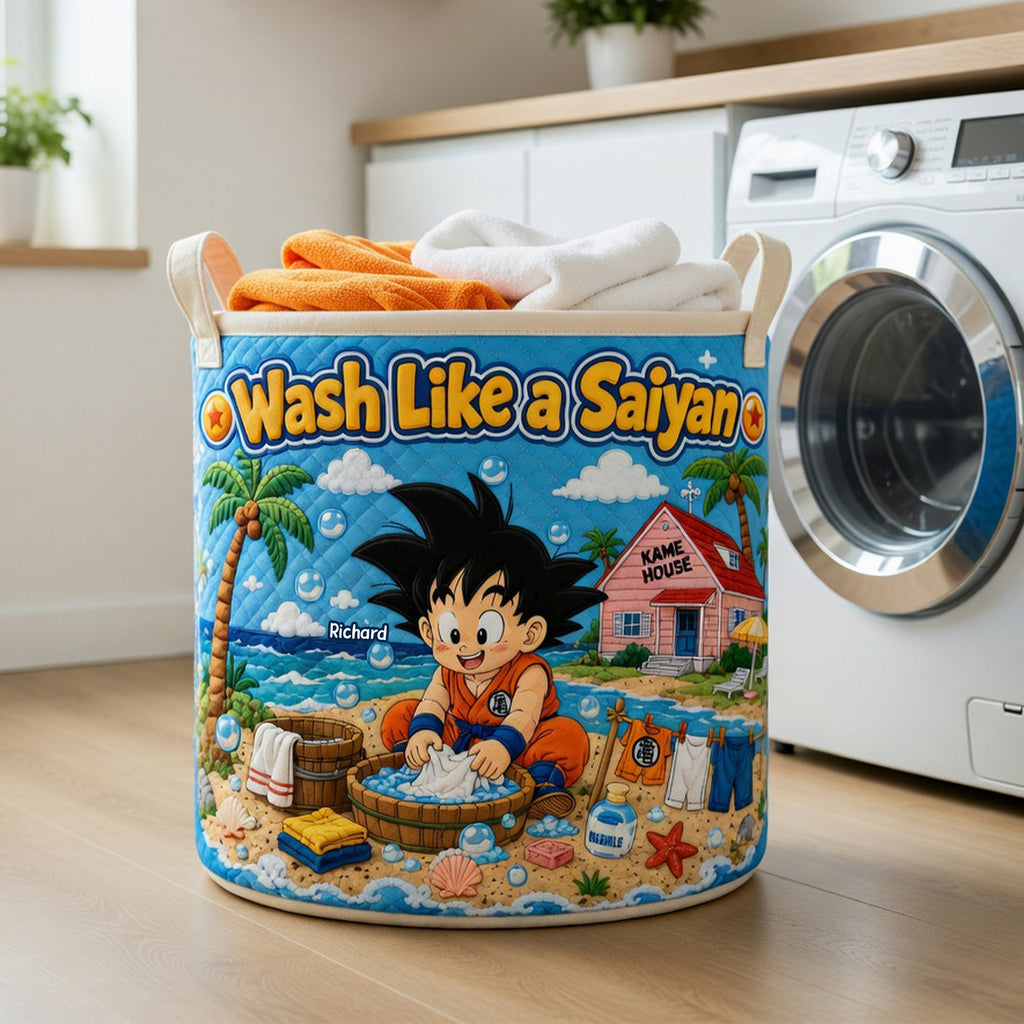 Wash Like A Legend Quilted Laundry Basket - Personalized Gifts 04toqn290626