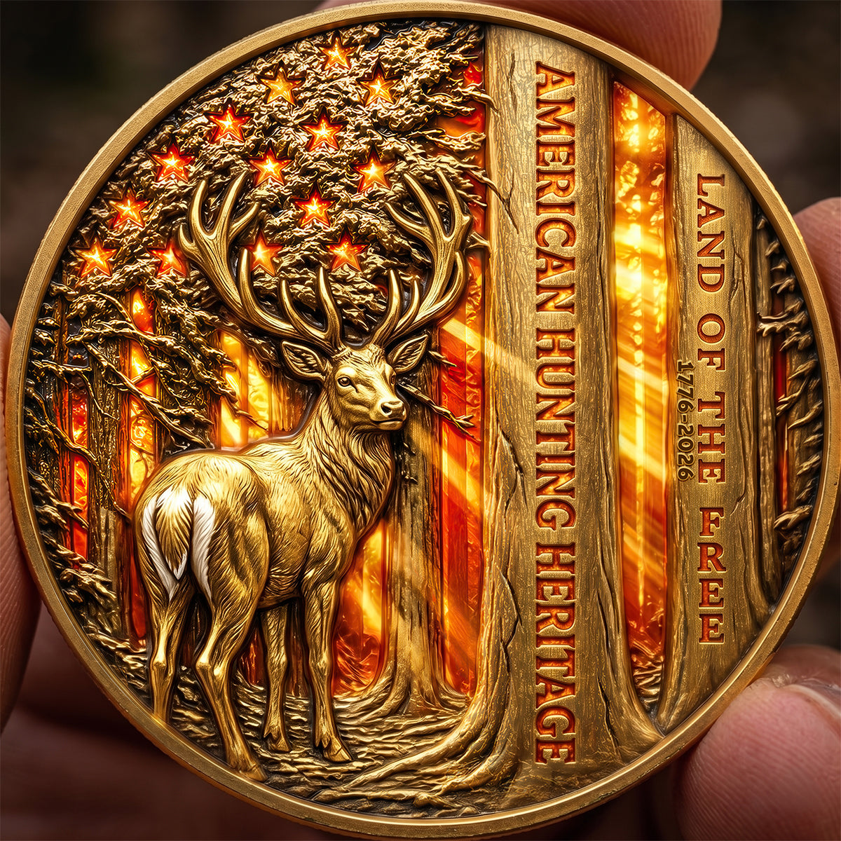 Free Deer In American Forest Coin, Personalized Gifts For Deer Hunter 02qhdt260526