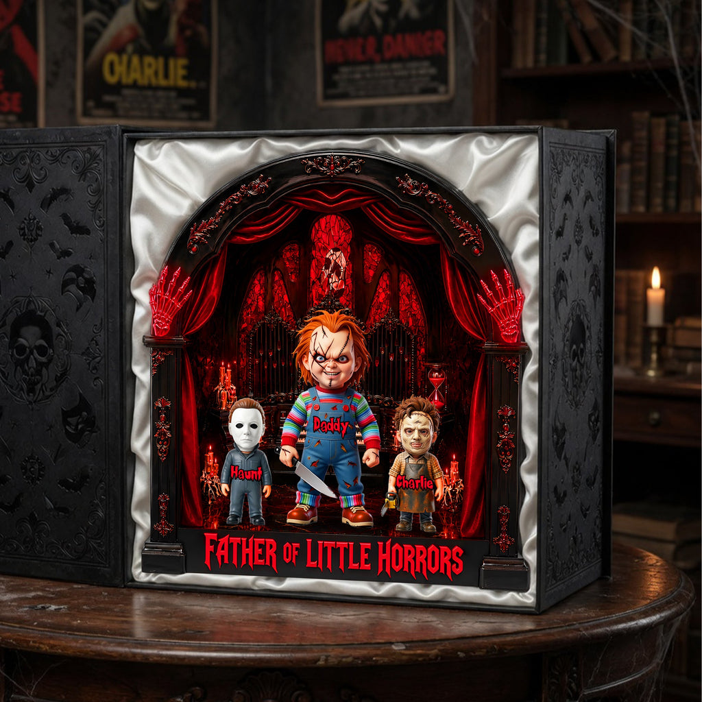 Horror Fans Dad And Kids Acrylic Light Box - Personalized Gifts For Father's Day Light Box 05TYLU120526