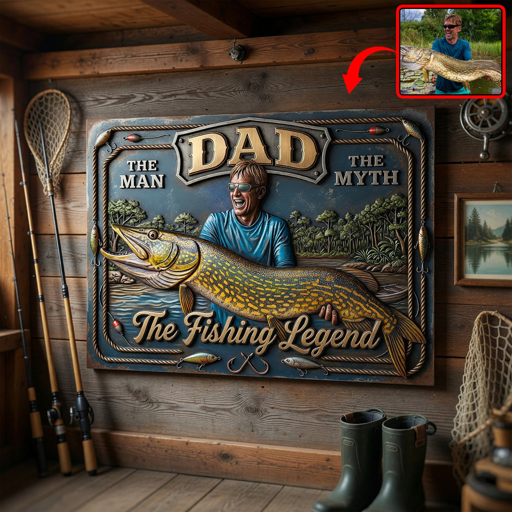 Custom Photo Fishing Dad Print Metal Sign - Personalized Gifts For Dad 06huqn040526
