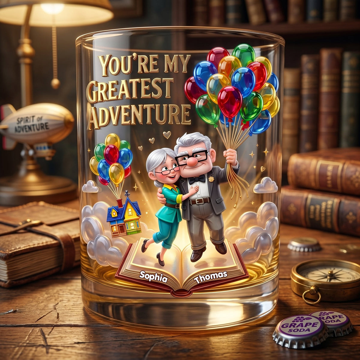 Forever Love Adventure Round Glass - Personalized Gifts For Couples 06tylu160626