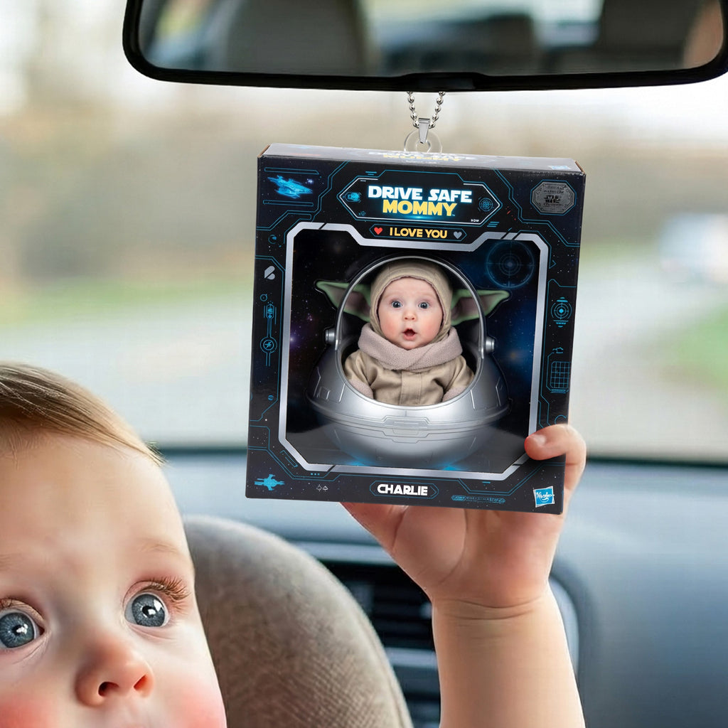 Baby Astronaut Car Ornament Custom Photo Drive Safe Mommy Gift 03NALU100426