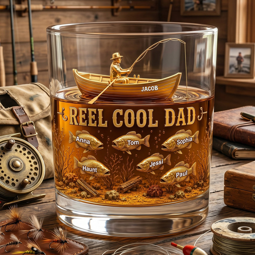 Fishing Cool Dad Round Glass Personalized Gifts For Dad 01NALU230526