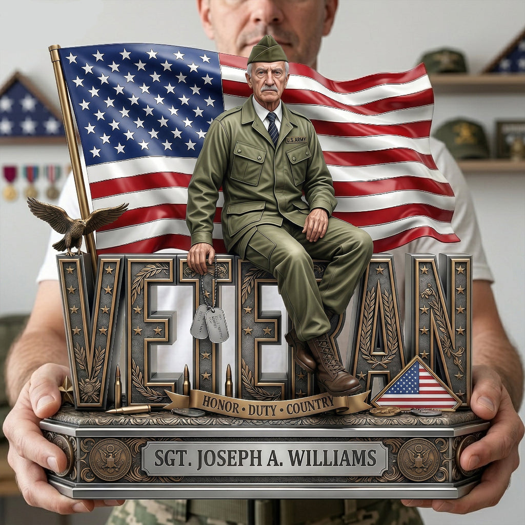 Proud Veteran Custom Photo Acrylic Plaque Tribute 03TYLU060426