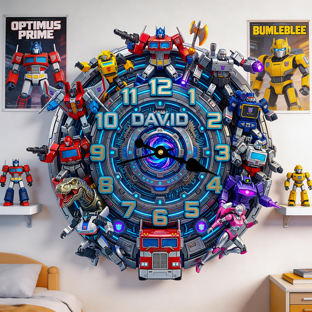 Futuristic Warrior Acrylic Hanging Wall Clock - Personalized Gifts 02nadt310326