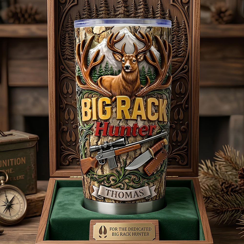 Big Rack Hunter Tumbler - Personalized Gifts For Hunters 01tydt120326