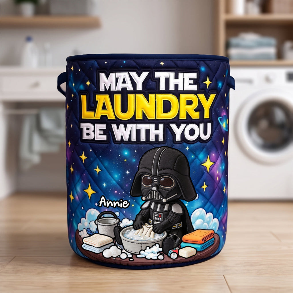 Legend Warrior Doing Laundry Quilted Laundry Basket - Personalized Gifts 05todh290626