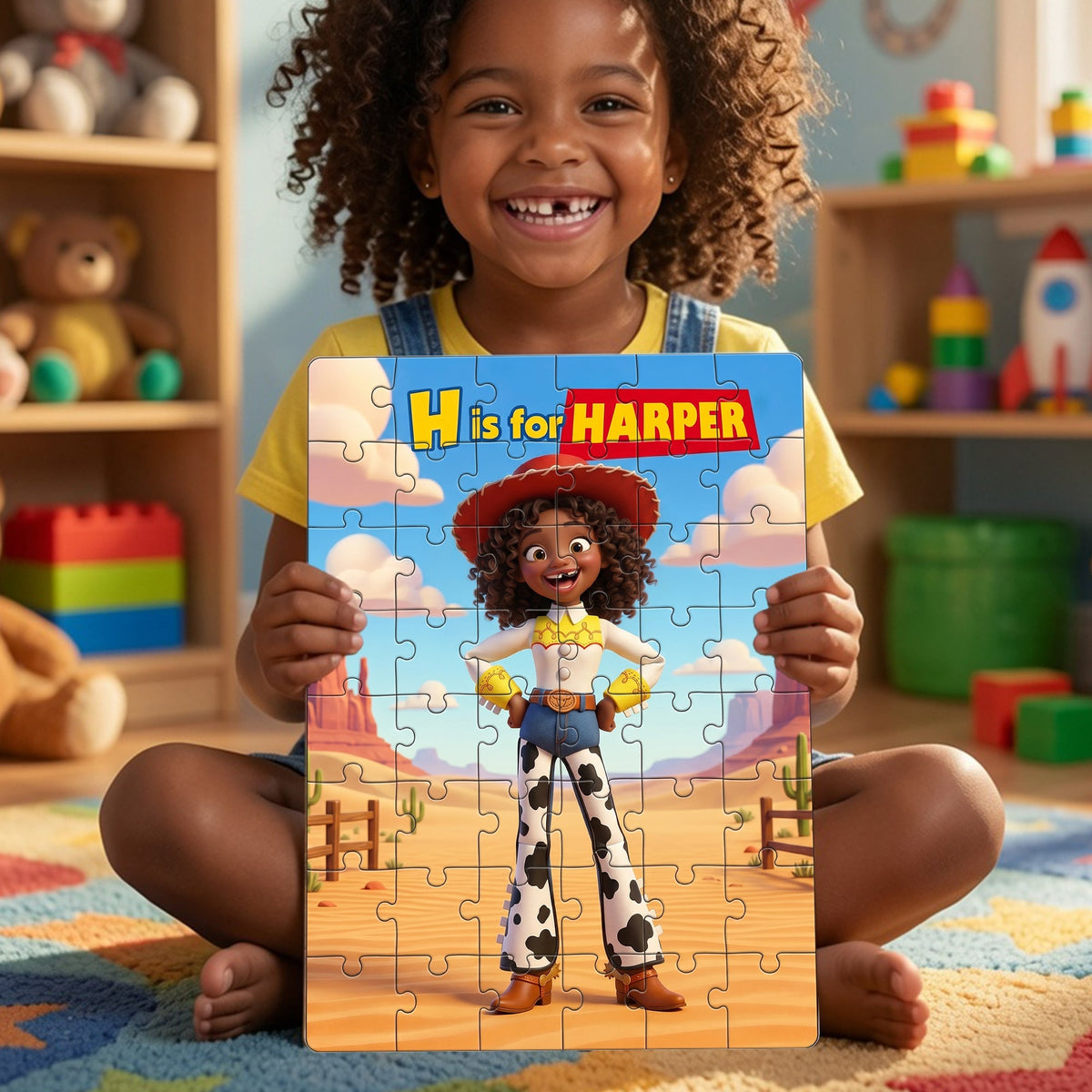 Custom Photo Cowgirl Jigsaw Puzzle - Personalized Gifts For Kids 01hulu260626