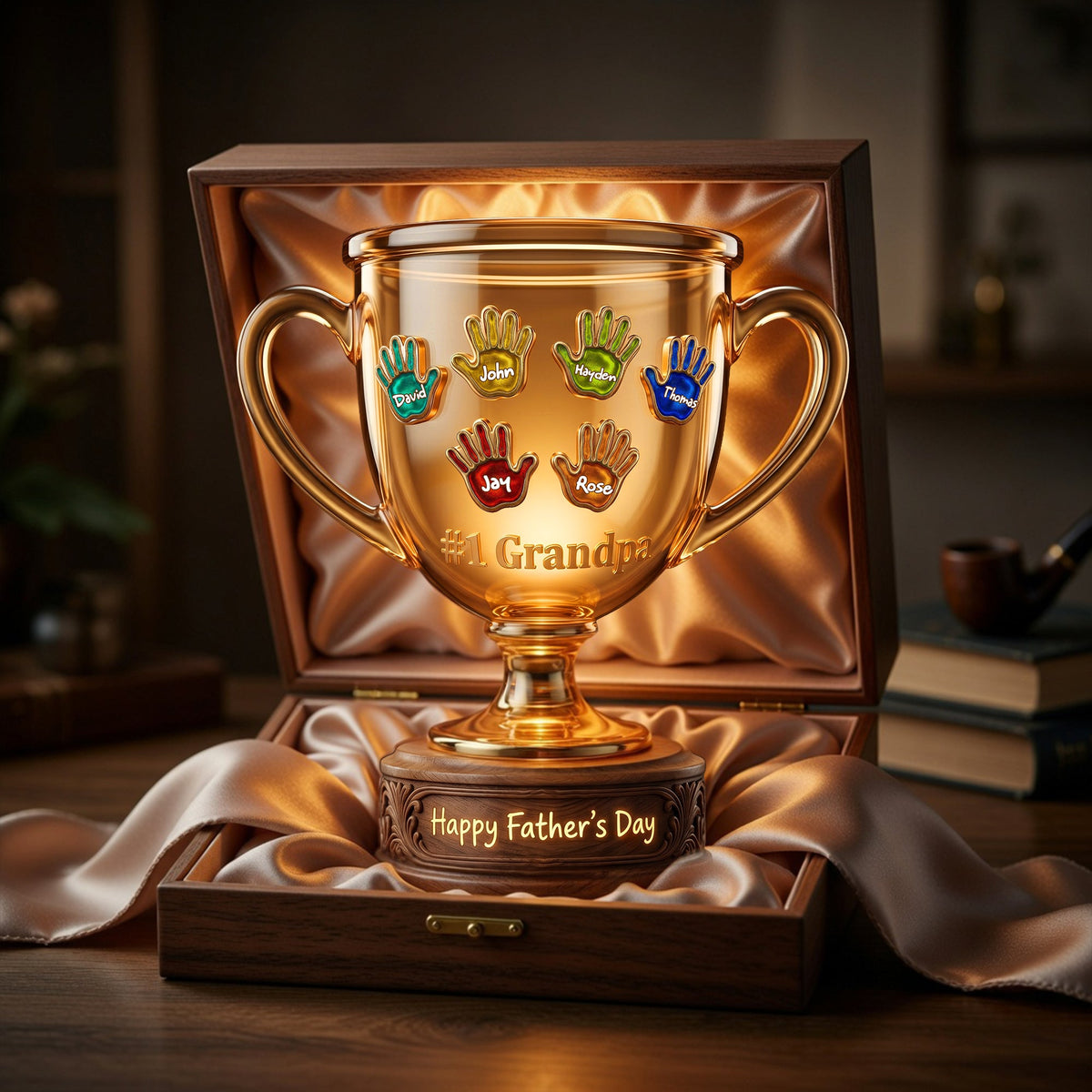 Best Dad Trophy Acrylic Light Box - Personalized Gifts For Father 02palu160426