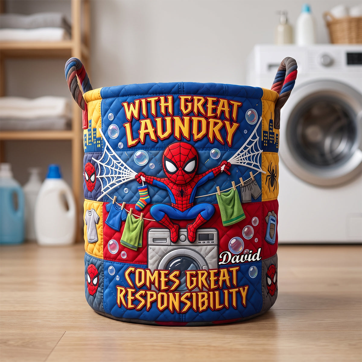 Laundry Time - Personalized Gifts Quilted Laundry Basket 07TYDH090726