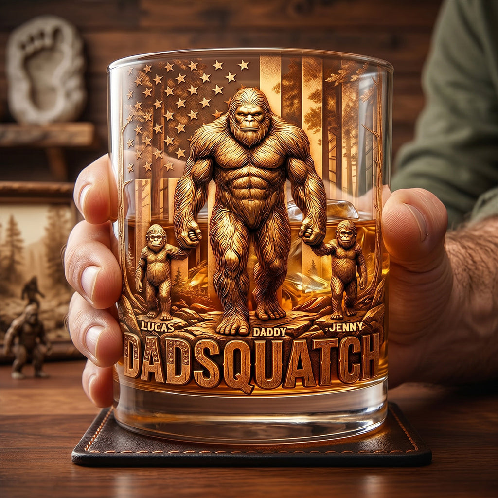 Wild Dad Energy Round Glass - Personalized Gifts For Dads 04NATN010526