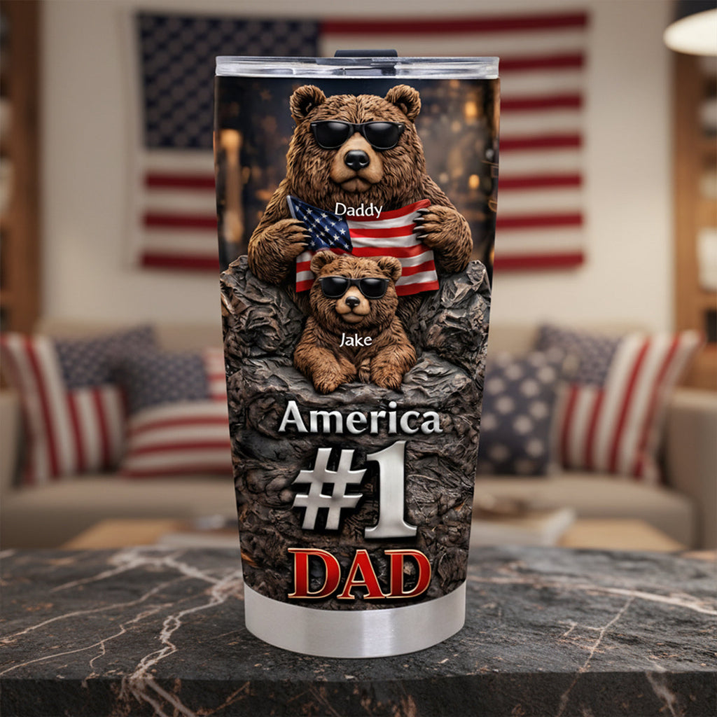 #1 Cool Bear Dad Tumbler - Personalized Gifts For Father's Day 04tota280226