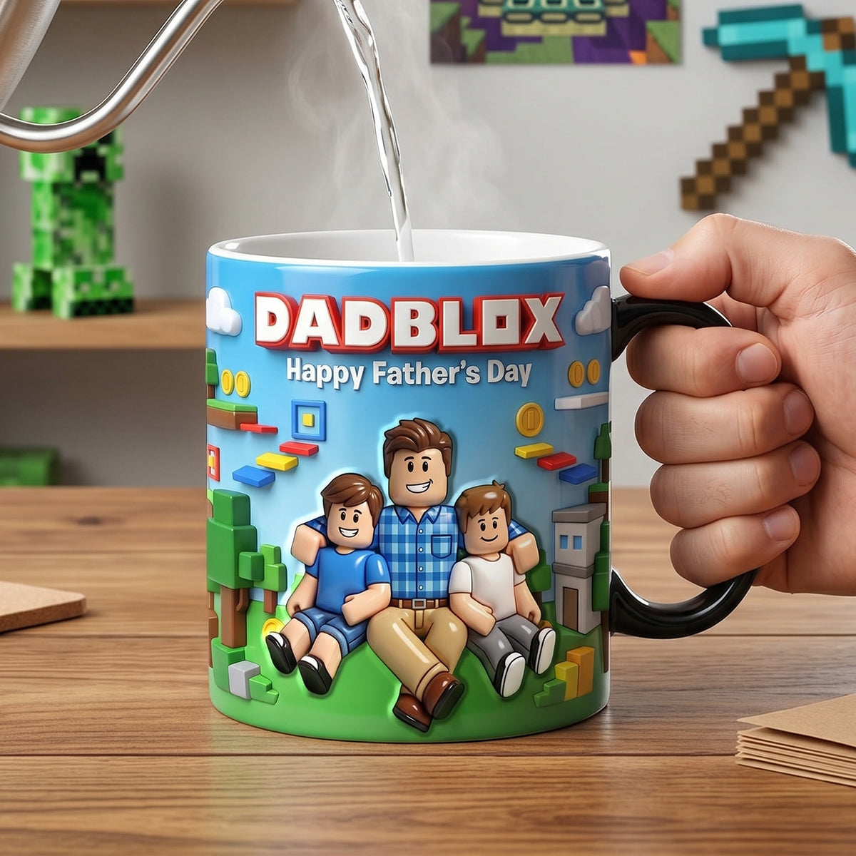 Custom Photo Block Game Dad Magic Coffee Mug - Personalized Gifts For Father's Day Magic Mug 03NATN150526