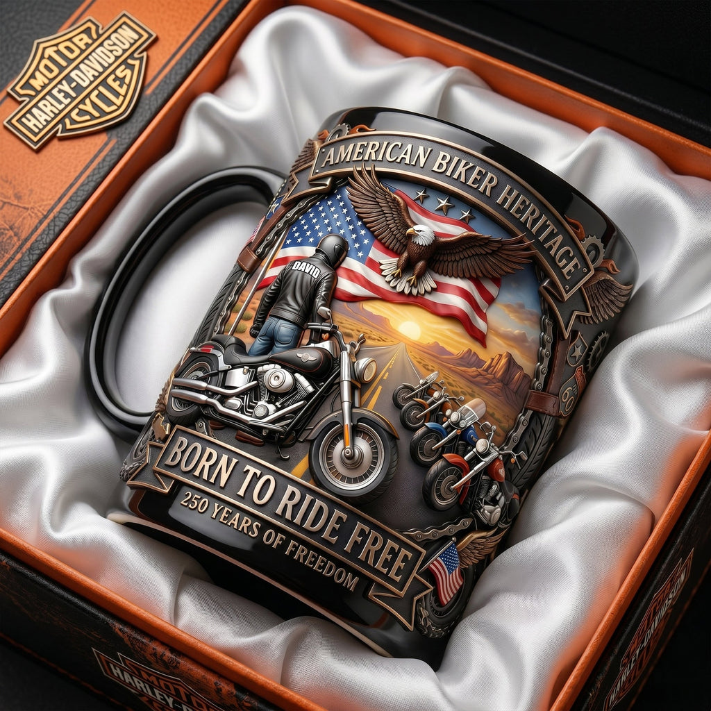 American Biker Heritage Coffee Mug - Personalized Gifts For Motorcycle Lovers 04tylu250626