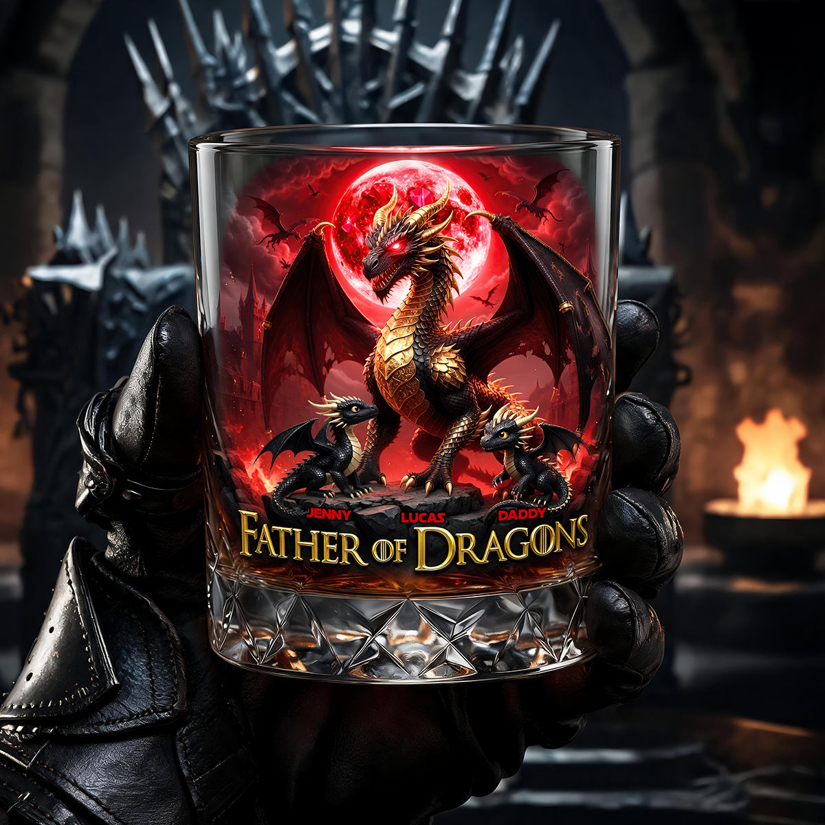 Father Of Dragons Round Glass - Personalized Gifts For Dad 04tydt210526