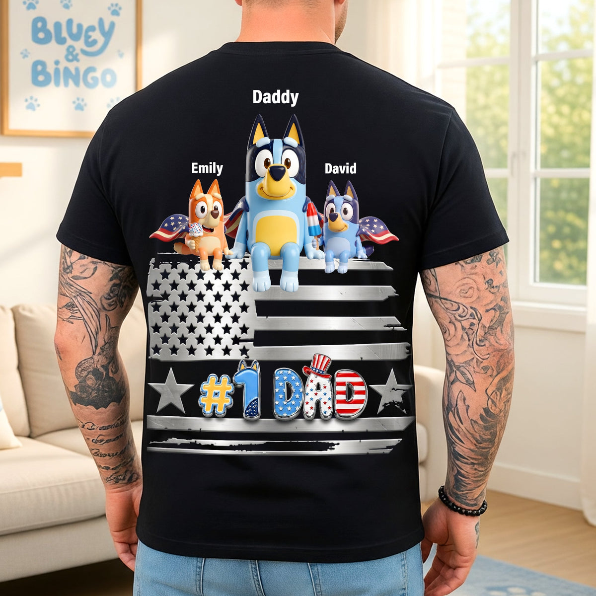 American Dog Dad Shirt - Personalized Gifts For Dads 03QHQN130526