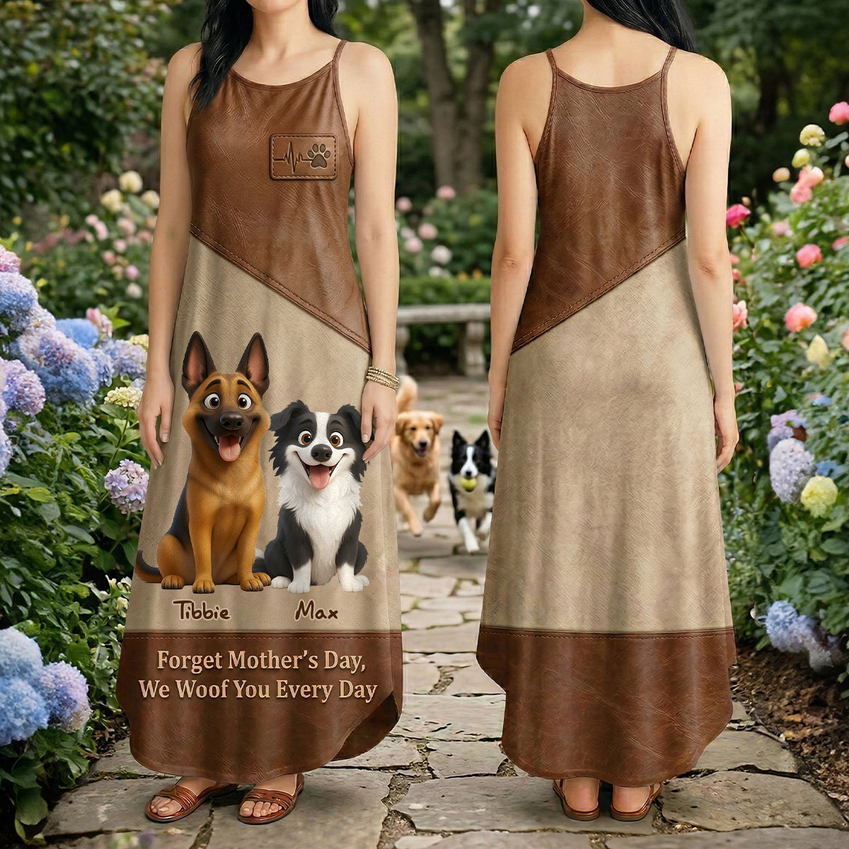 Dog Mom Suspender Maxi Dress - Personalized Gifts For Mothers 03natn240326