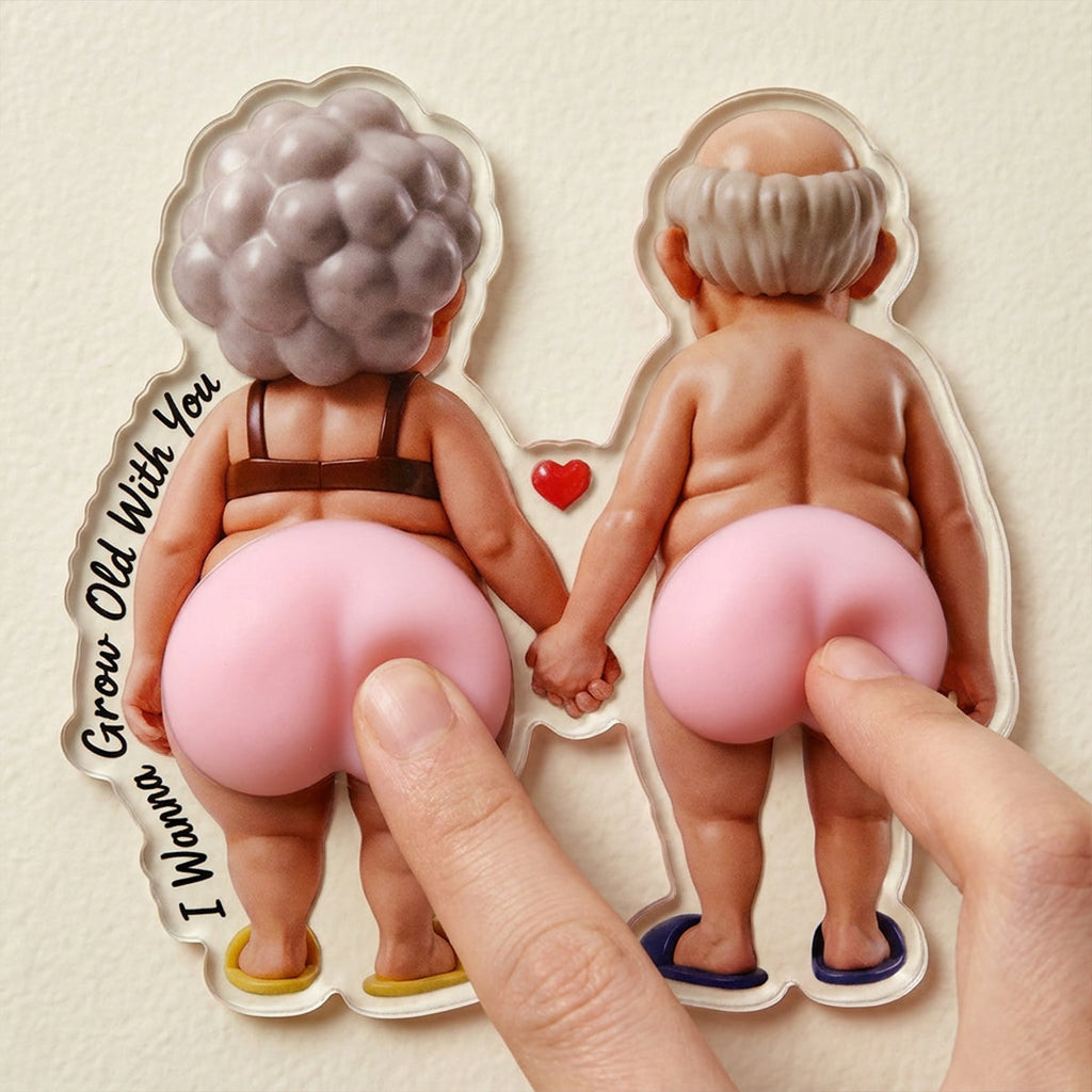 Naughty Old Couples Anti-collision Acrylic Fridge Magnet - Personalized Gifts For Couples 05hudt150626