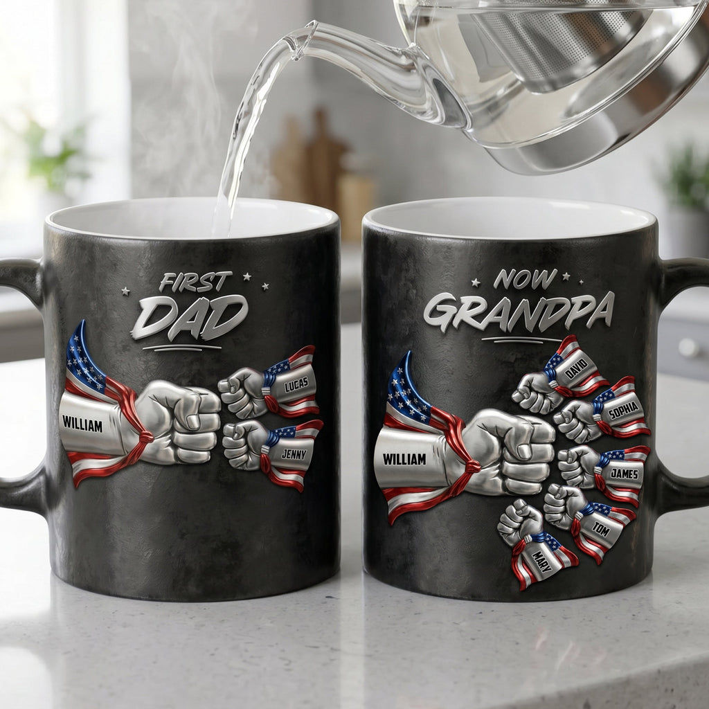 Grandpa Patriotic Team Magic Mug, Personalized Gifts For Promoted Grandfather 05qhtn200526