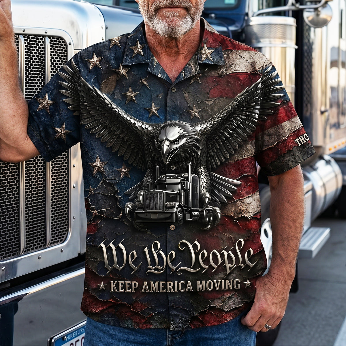 Badass Trucker Keep America Moving Hawaiian Shirt, Personalized Gifts For Trucker 03qhdt260626