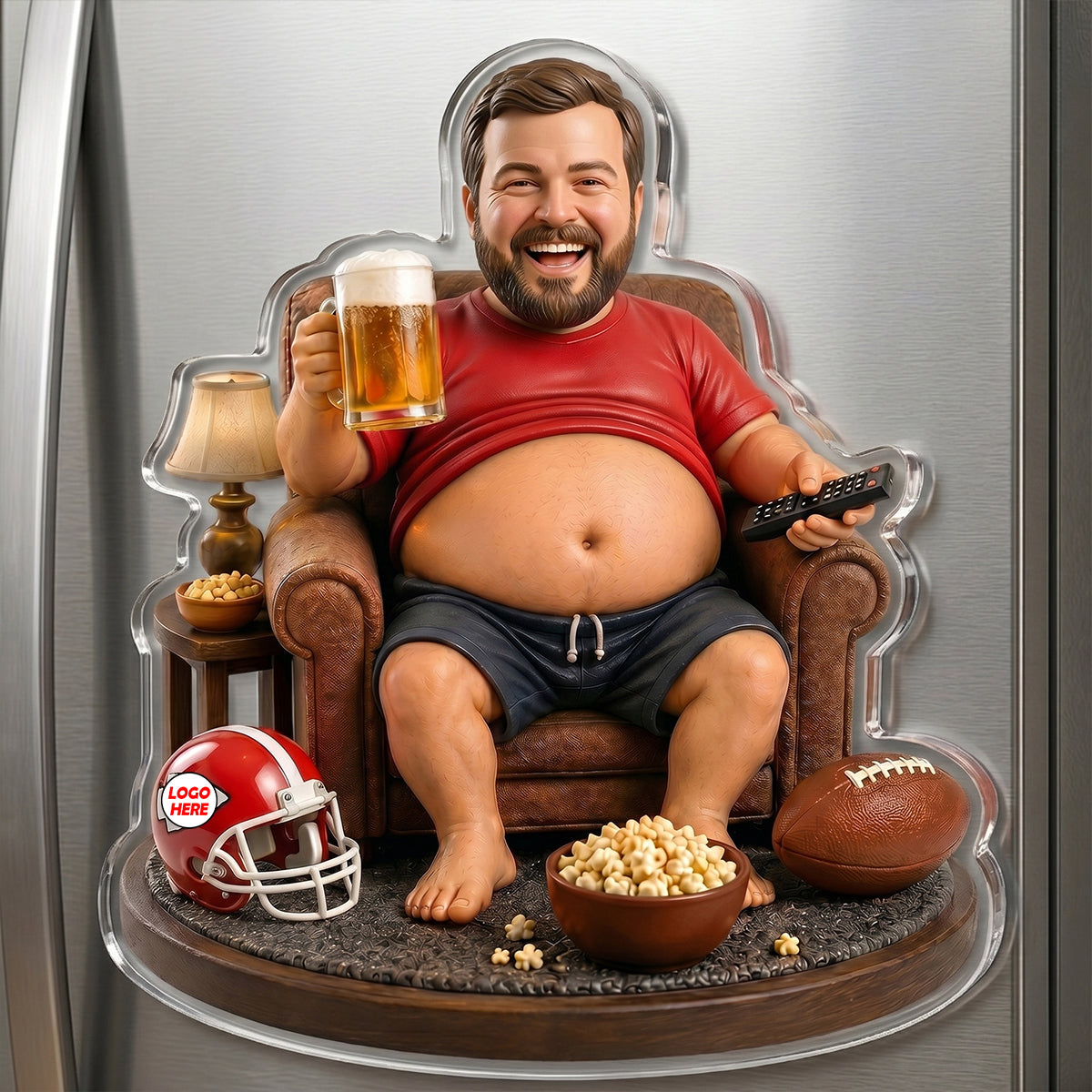 Beer And Sport Anti-collision Acrylic Fridge Magnet - Custom Photo Gifts For Sport Lovers 03natn180626