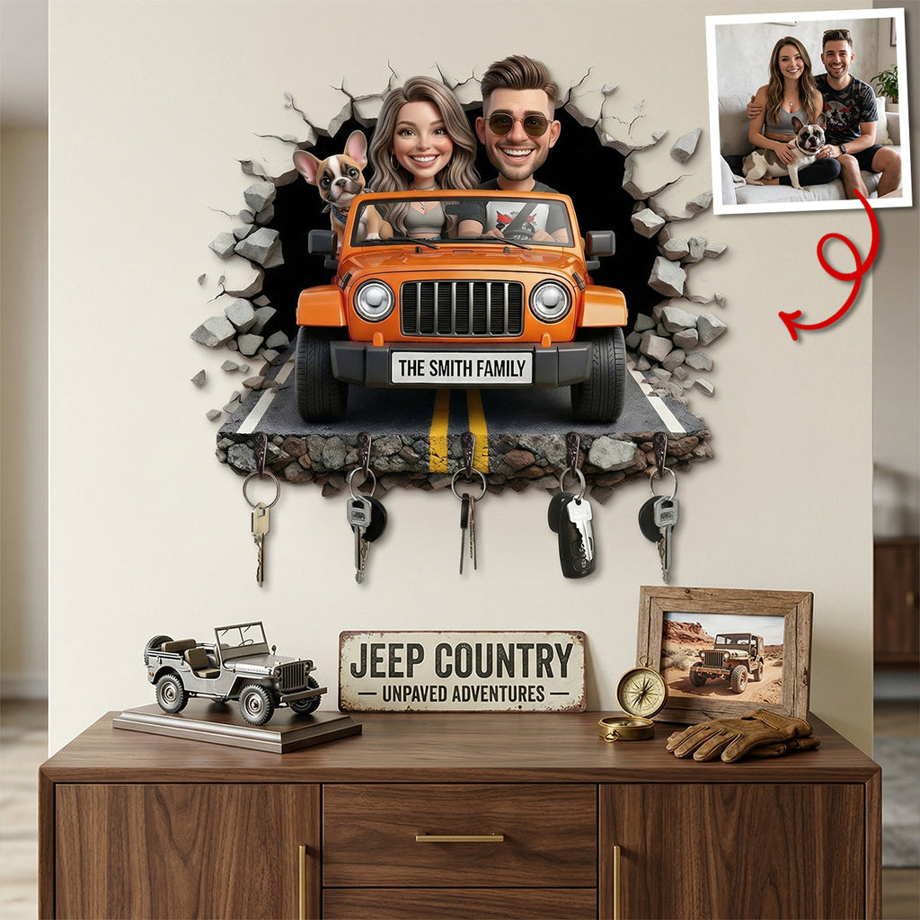 Driving Roadway Acrylic Key Hanger - Custom Photo Gifts For Family Key Hanger 03TYTN300326