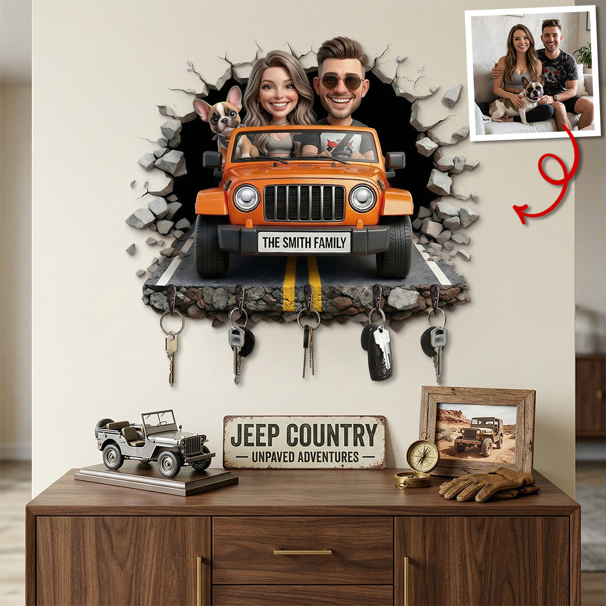 Driving Roadway Acrylic Key Hanger - Custom Photo Gifts For Family Key Hanger 03TYTN300326