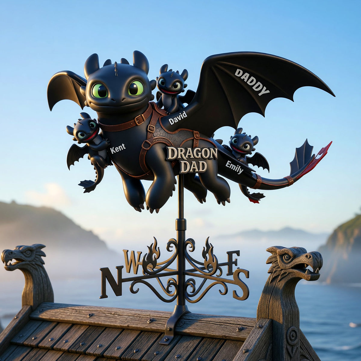 Guardian Of The Mystic Skies Metal Weather Vane - Personalized Gifts For Dads 02naqn160526