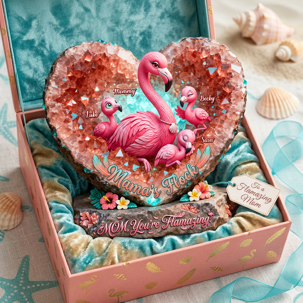 Flamigo Mom And Kids Heart Shape Acrylic Plaque - Personalized Gifts For Mother's Day Plaque 02HUDT030426